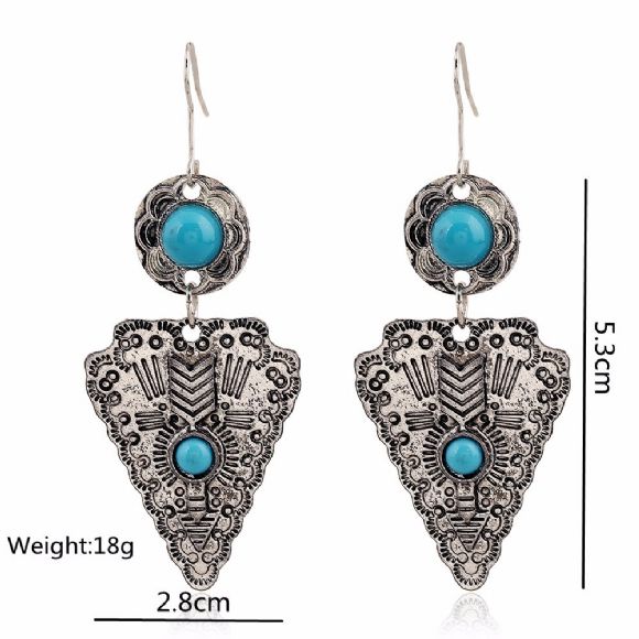 Orecchini A Perno Argento Con Turchese A Forma Di Freccia – Unisex Bambini Adulti