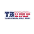 ADESIVO Made in USA cm.14,00 X 4,50 cm. Direttamente dalla campagna elettorale 2017 . Del 45° Presidente degli Stati Uniti d'America DONALD JOHN TRUMP .