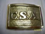 FIBBIA C.S.A. RETTANGOLARE WESTERN BELT BUCKLE-SOLID BRASS . MADE IN USA