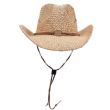 Capello western in paglia naturale . Cappello western taglia unica . Cappello western estivo . 