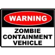 ADESIVO 7.2 CM Divertente AVVERTENZA ZOMBIE VEICOLO DI CONTENIMENTO Car Sticker Riflettente Made in USA