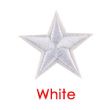 ETICHETTA cotone ricamata autoadesiva STELLA 5 PUNTE simile alla stella solitaria del TEXAS ricamata di colore bianco si applica col ferro caldo per abbigliamento