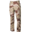 Pantalone BDU 6 COL. Pantalone BDU 6 COL. 2 tasche davanti 2 tasche dietro con patta 2 tasche sulle gambe con patta cintura regolabile . Pantalone BDU 6 COL. passanti larghi 5,5cm. ginoicchia e sedile rinforzati. 100% cotone ripstop . taglie S  M  L 